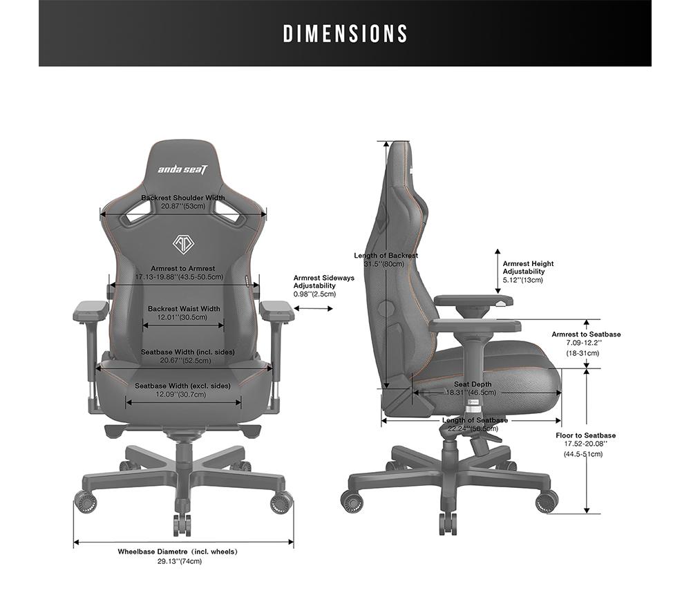 ANDASEAT Kaiser 3 Series Premium Gaming Chair - Elegant Black image number 8 of 9