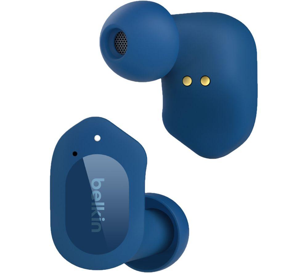 Belkin SOUNDFORM Play True Wireless Earbuds, Wireless Earphones with 3 EQ Presets, IPX5 Sweat and Water Resistant, 38 Hours Play Time for iPhone, Galaxy, Pixel and More - Blue