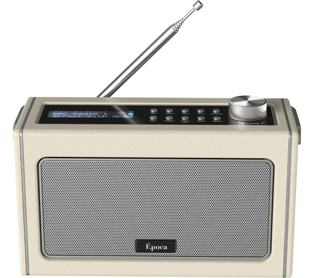 I-BOX Epoca Portable DAB? Retro Bluetooth Radio - Grey & Cream