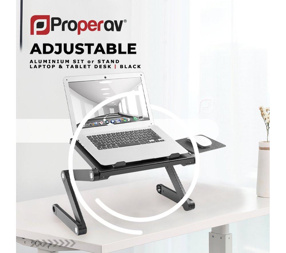 PROPERAV Laptop Sit-Stand Desk - Black image number 3 of 9