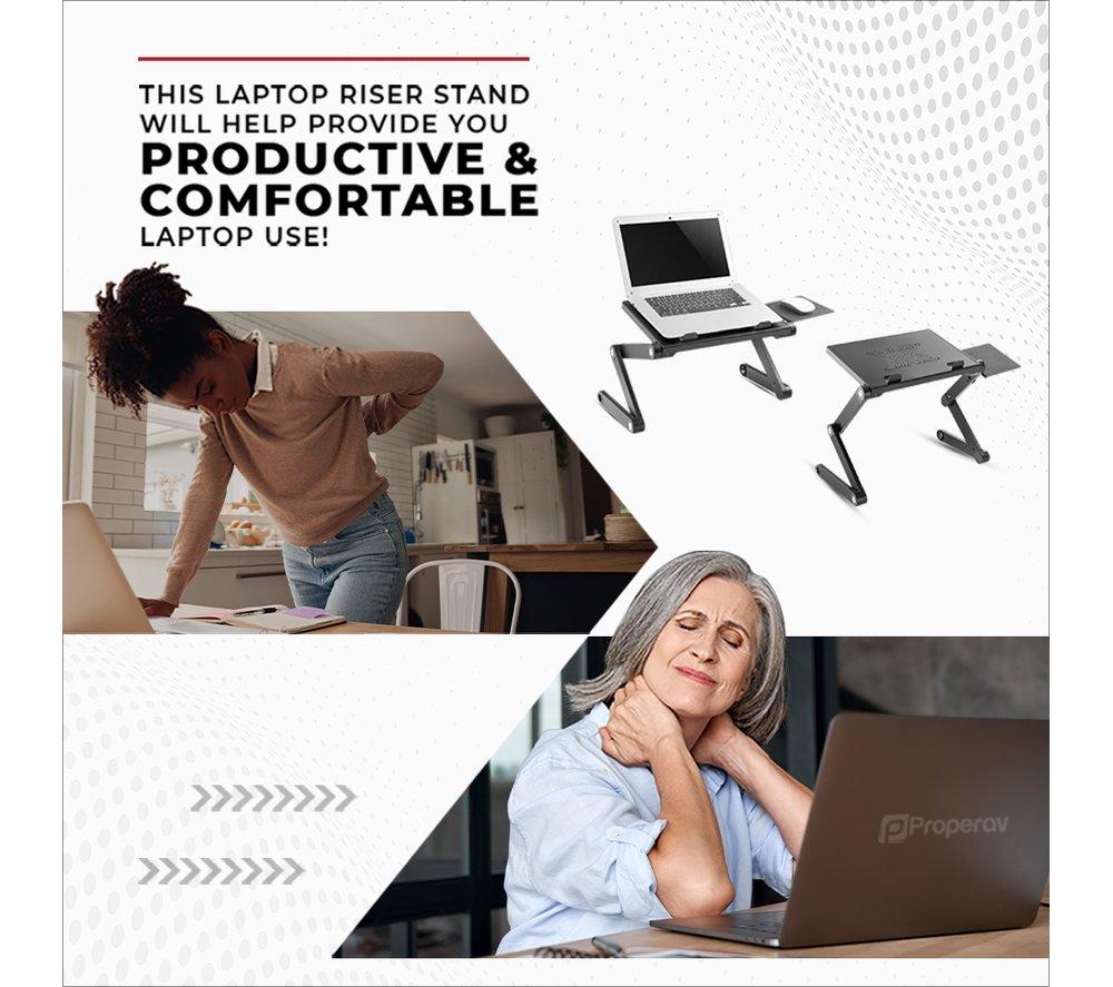 PROPERAV Laptop Sit-Stand Desk - Black image number 4 of 9