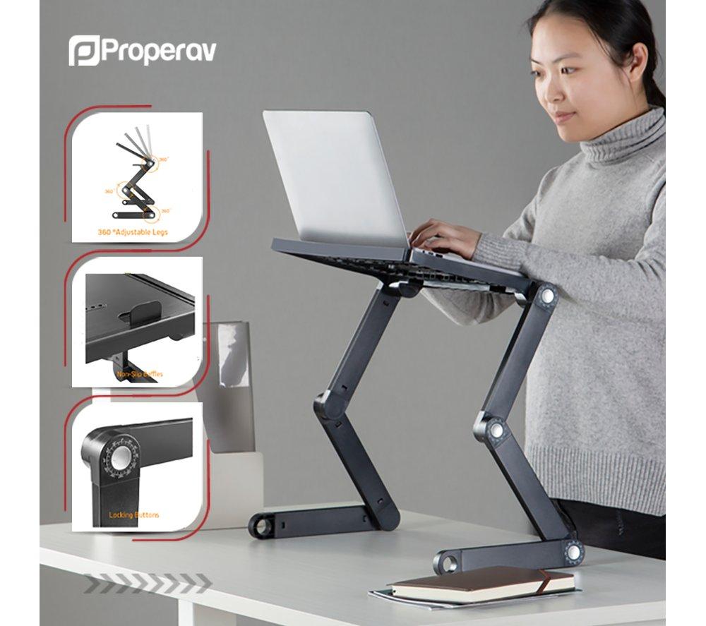 PROPERAV Laptop Sit-Stand Desk - Black image number 5 of 9