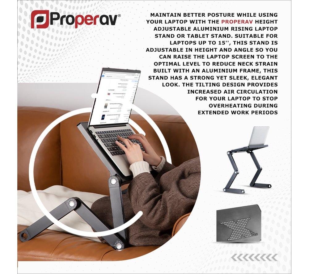 PROPERAV Laptop Sit-Stand Desk - Black image number 6 of 9