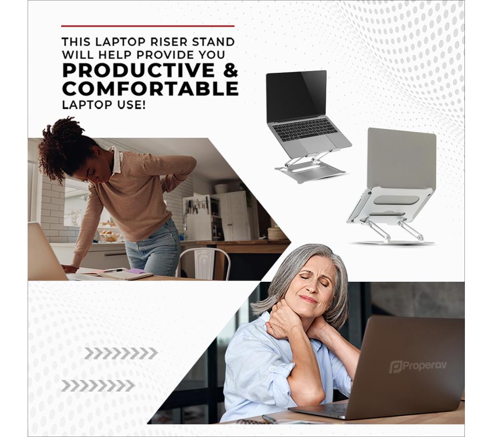PROPERAV Riser P-LSA1 Laptop Stand - Silver image number 3 of 7