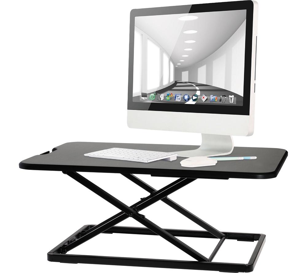 PROPERAV DESK05B Slim Profile Adjustable Stand Up Desk Workstation - Black
