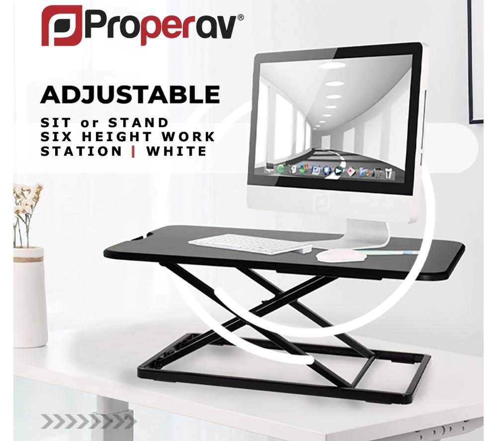 PROPERAV DESK05B Slim Profile Adjustable Stand Up Desk Workstation - Black image number 3 of 10