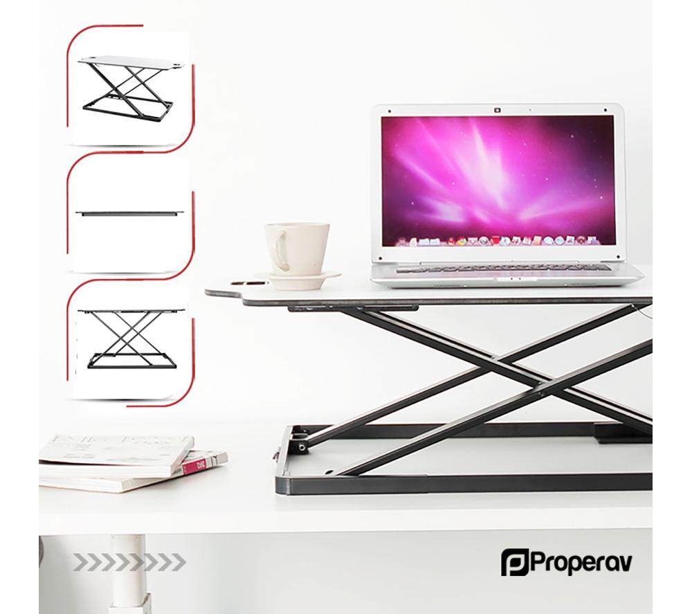 PROPERAV DESK08W Stand Up Desk Workstation - White image number 4 of 6