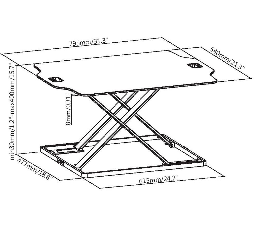 PROPERAV DESK08W Stand Up Desk Workstation - White image number 6 of 6
