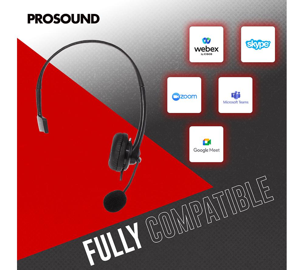 PROSOUND PROS-USBCSMHS Headset - Black image number 3 of 8