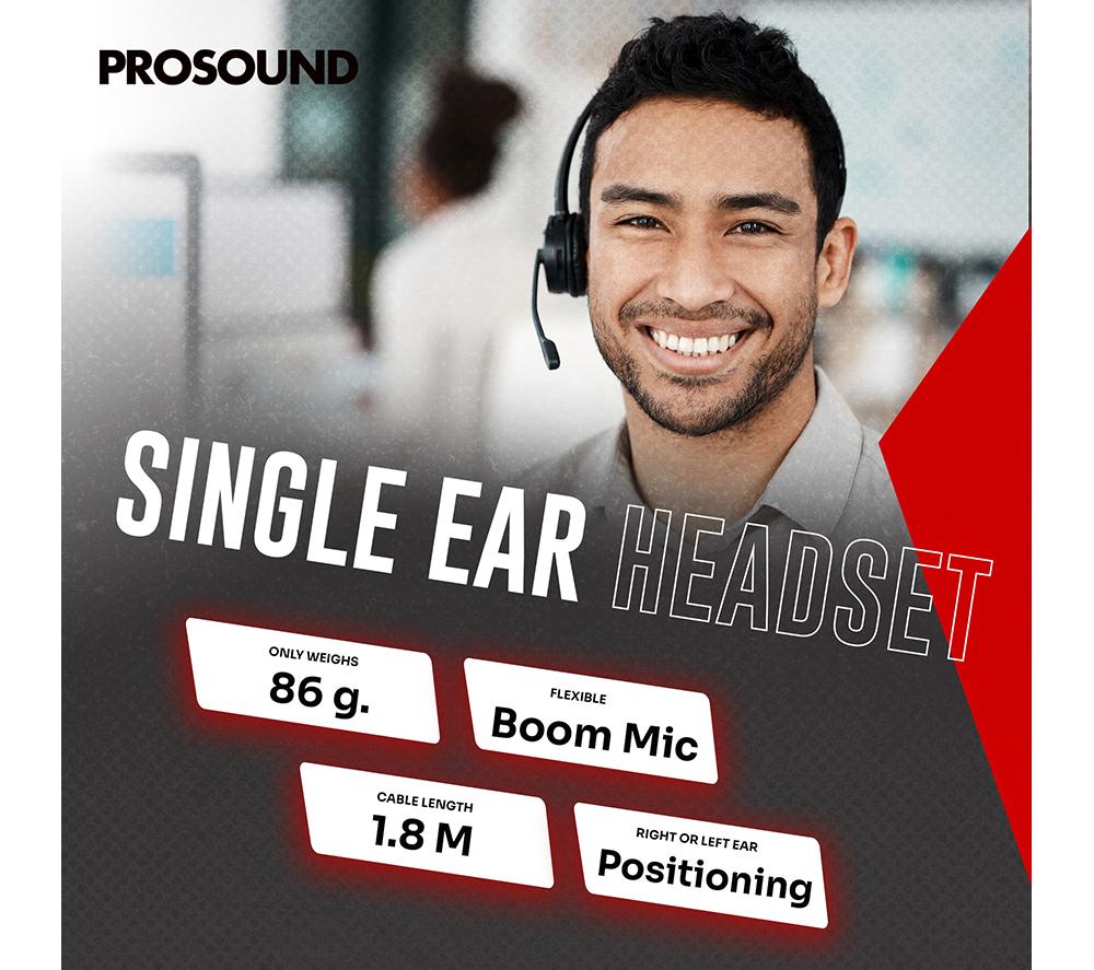 PROSOUND PROS-USBCSMHS Headset - Black image number 5 of 8