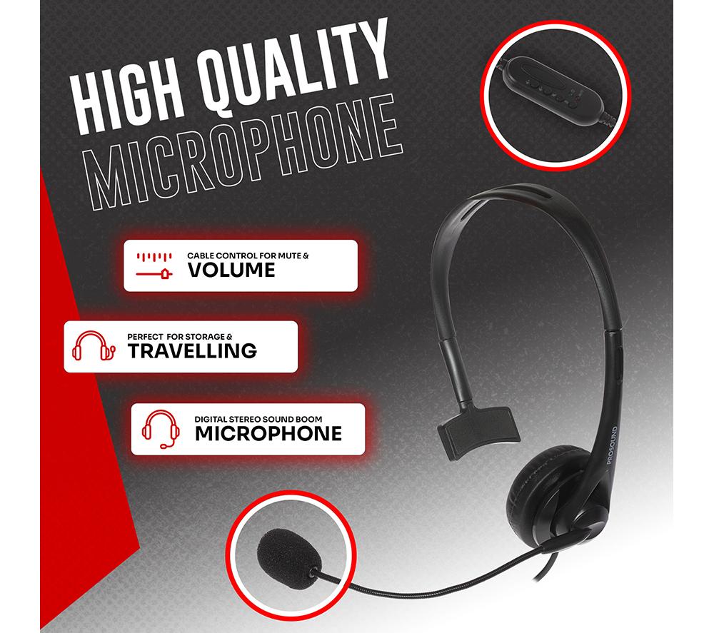 PROSOUND PROS-USBCSMHS Headset - Black image number 6 of 8