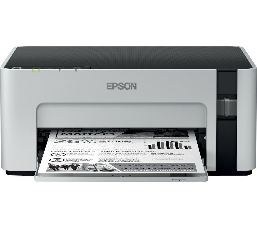 Click to view product details and reviews for Epson Ecotank Et M1120 Monochrome Wireless Inkjet Printer Black White.