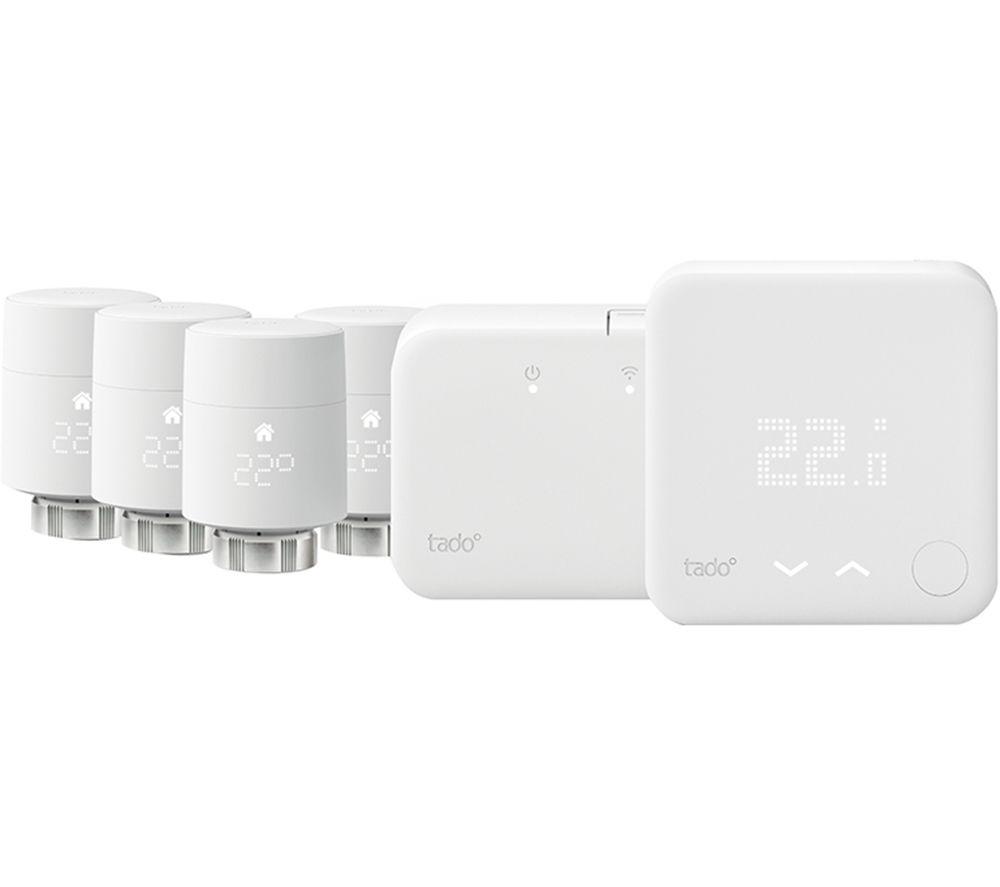 TADO Wireless Smart Thermostat Starter Kit V3 with 4 Smart Radiator Thermostats, White