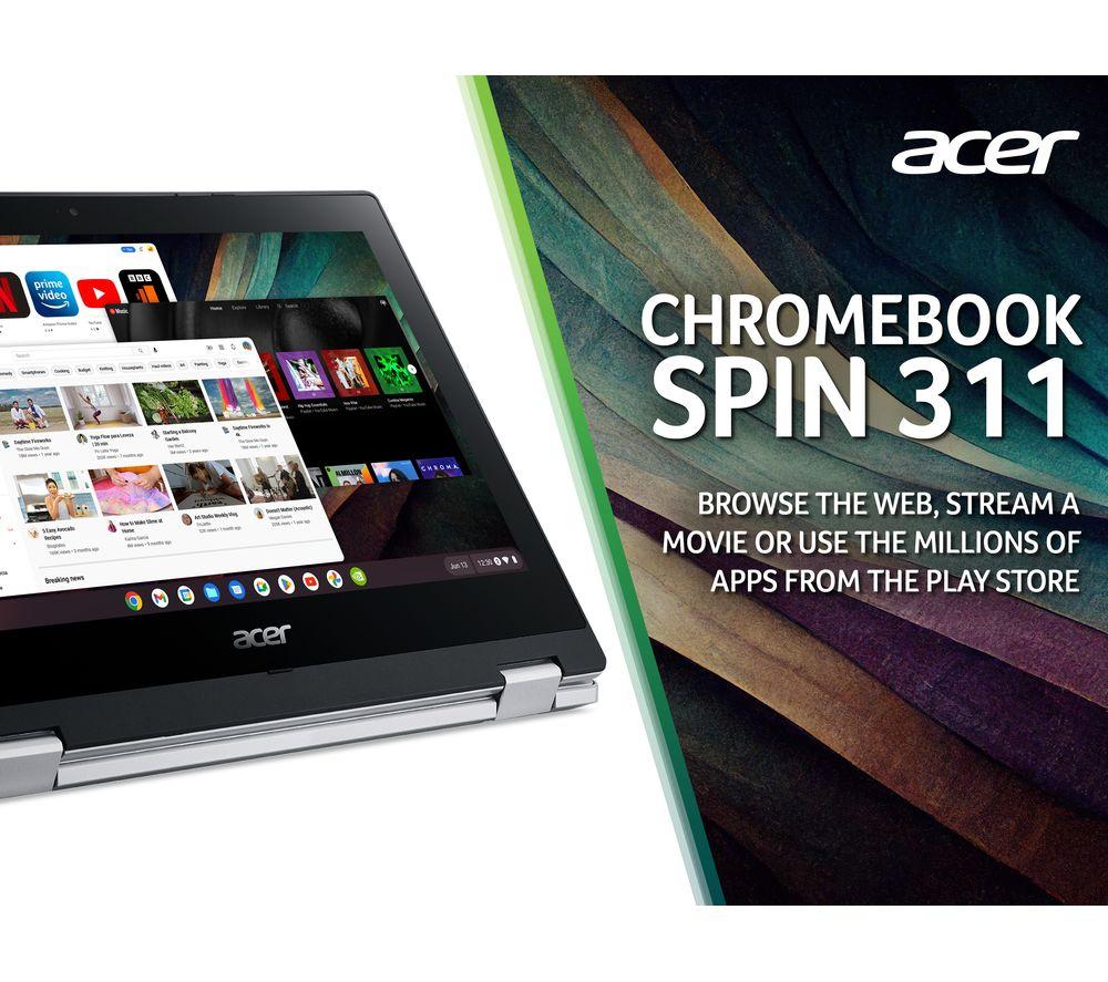 ACER Spin 311 11.6” 2 in 1 Chromebook - MediaTek MT8183C, 64 GB eMMC, Silver - image 4