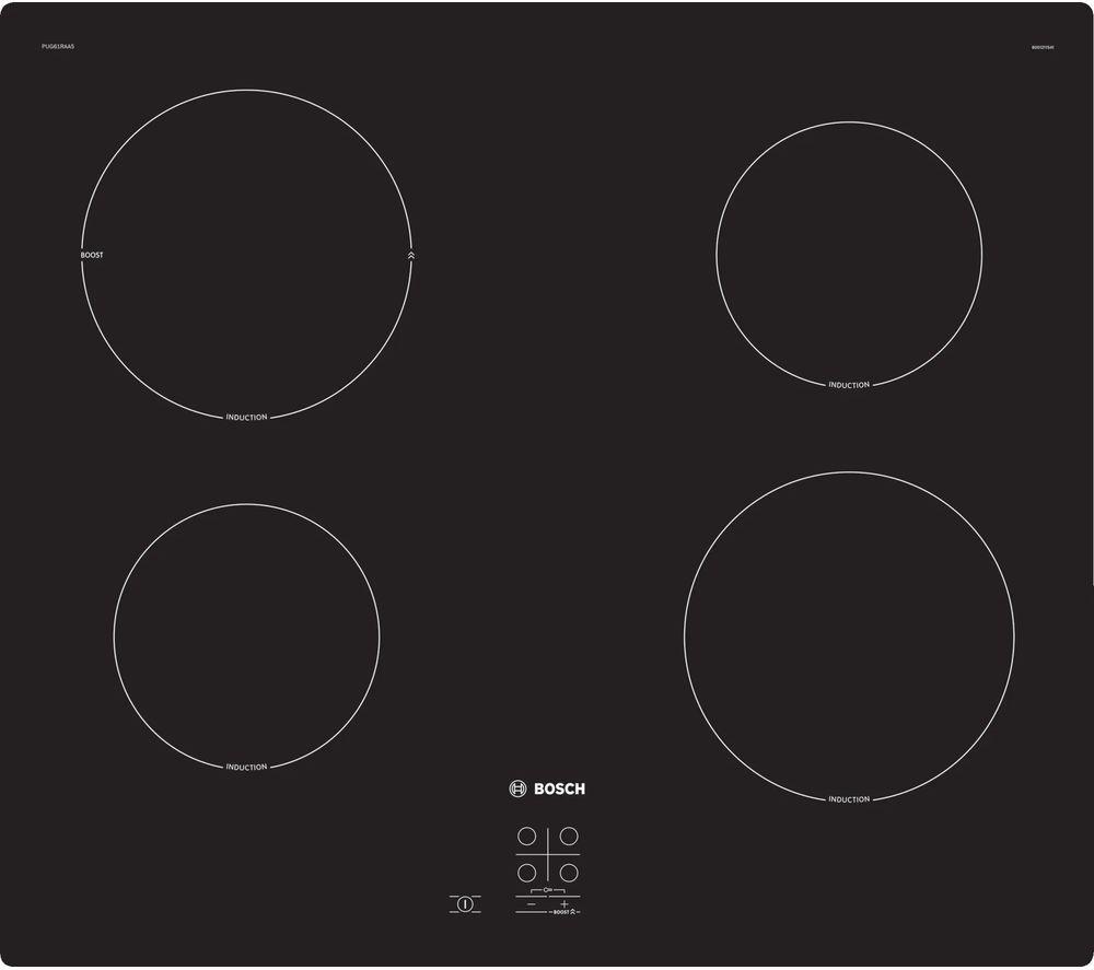 BOSCH Serie 2 PUG61RAA5B Electric Induction Hob - Black, Black