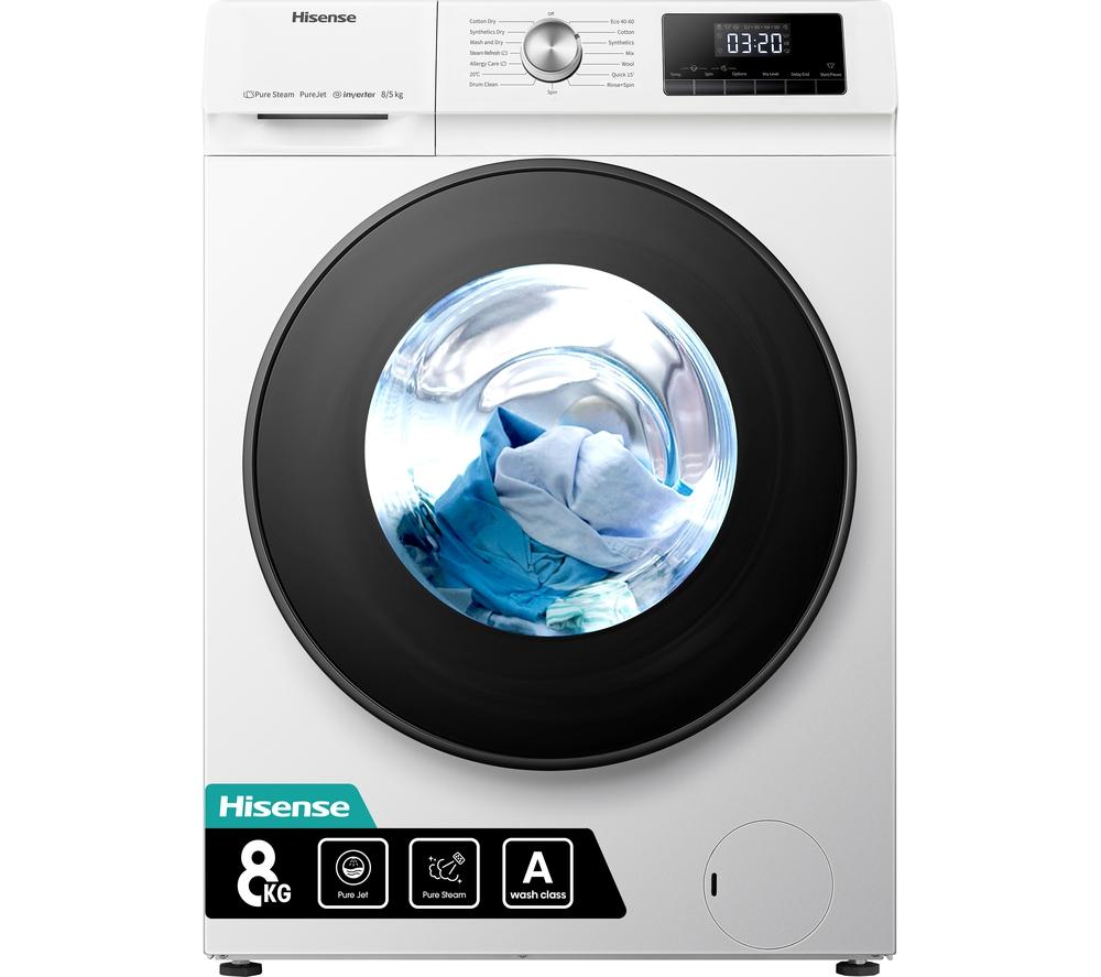 HISENSE WDQA8014EVJM 8 kg Washer Dryer - White, White