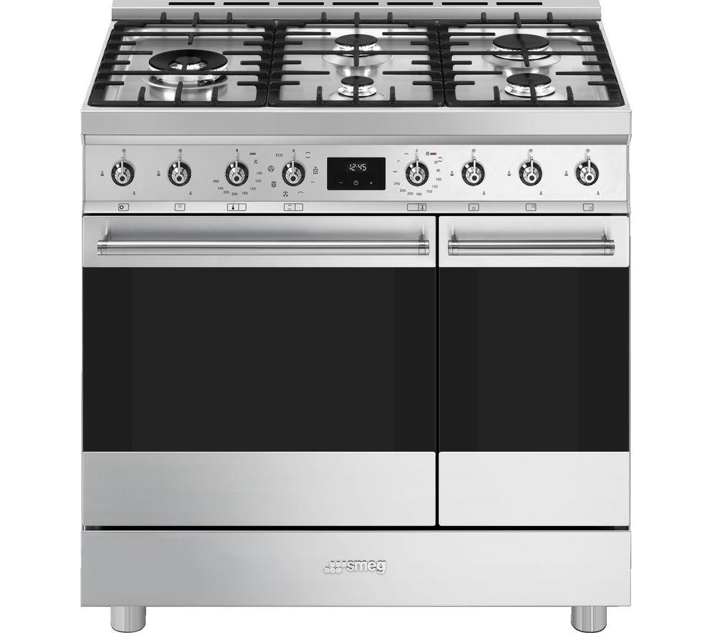 SMEG C92GMX2 90 Dual Fuel Range Cooker - Stainless Steel image number 2 of 8