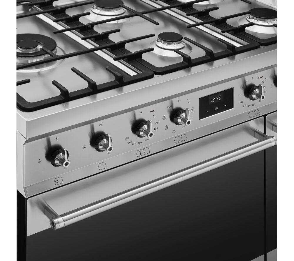 SMEG C92GMX2 90 Dual Fuel Range Cooker - Stainless Steel image number 7 of 8
