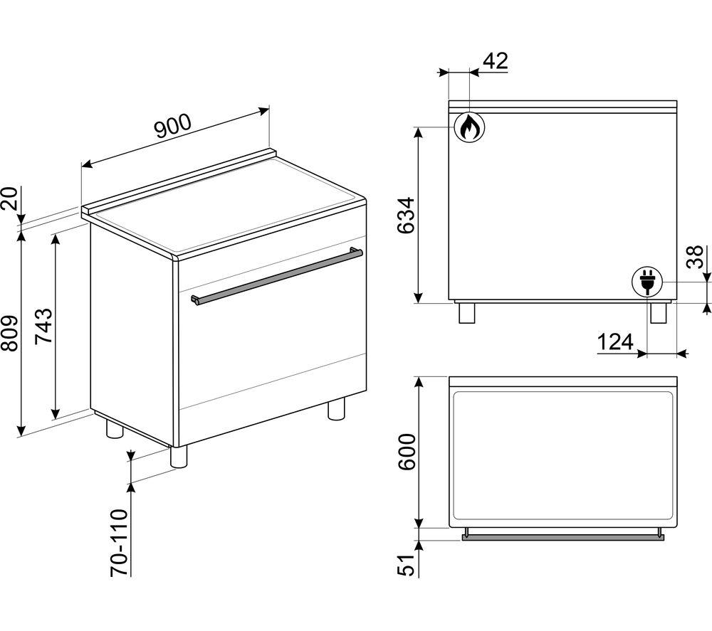 SMEG C92GMX2 90 Dual Fuel Range Cooker - Stainless Steel image number 8 of 8