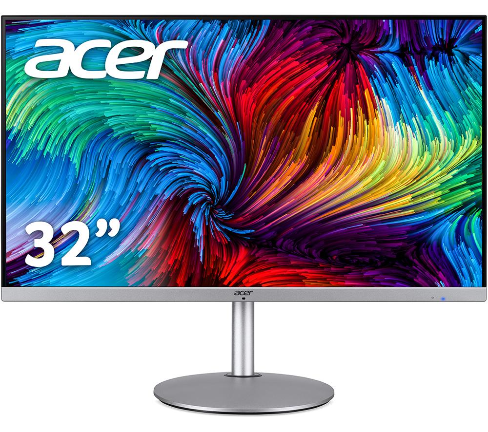 Image of ACER CBA322QU Quad HD 31.5" IPS LCD Monitor - Silver & Black, Black,Silver/Grey
