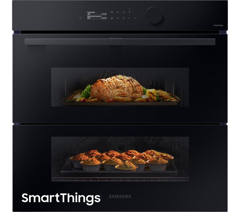 SAMSUNG Dual Cook Flex NV7B5750T AK U4 Electric Pyrolytic Smart Oven - Black, Black