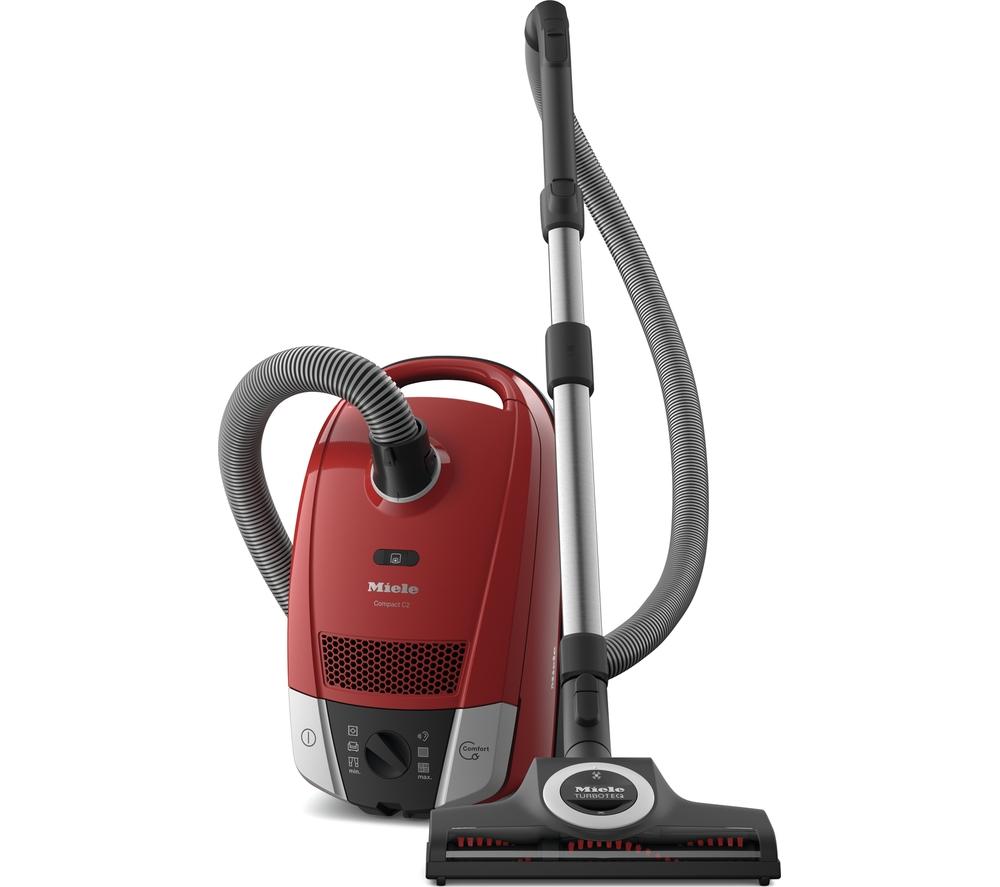MIELE Compact C2 Cat & Dog Flex PowerLine Cylinder Bagged Vacuum Cleaner - Red, Red