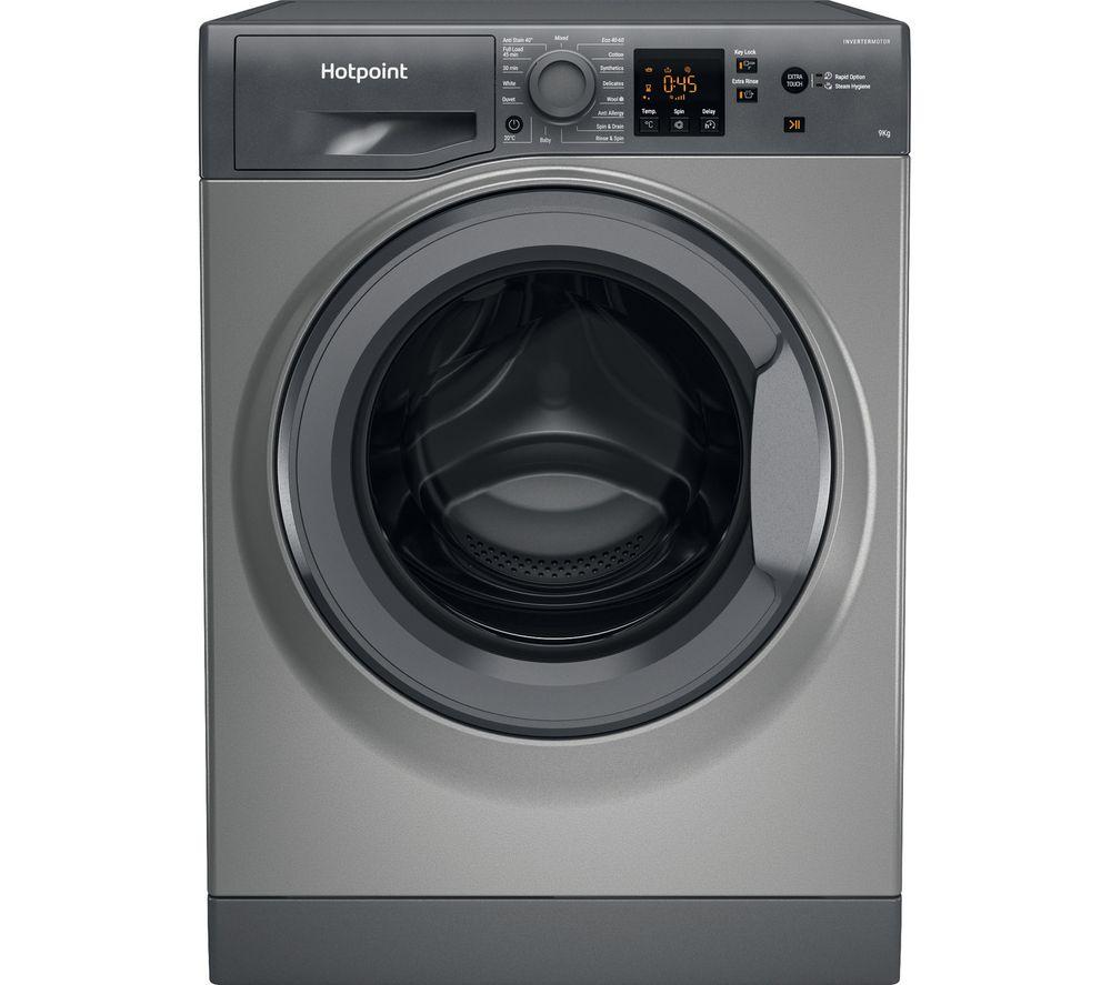 HOTPOINT NSWR 965C GK UK N 9 kg 1600 Spin Washing Machine – Graphite, Silver/Grey