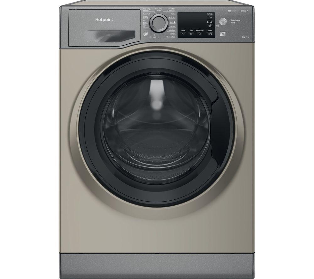 HOTPOINT NDB 8635 GK UK 8 kg Washer Dryer – Graphite, Silver/Grey