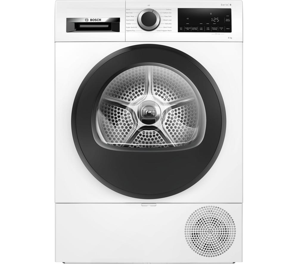 BOSCH Serie 6 WQG233D8GB 8 kg Heat Pump Tumble Dryer - White