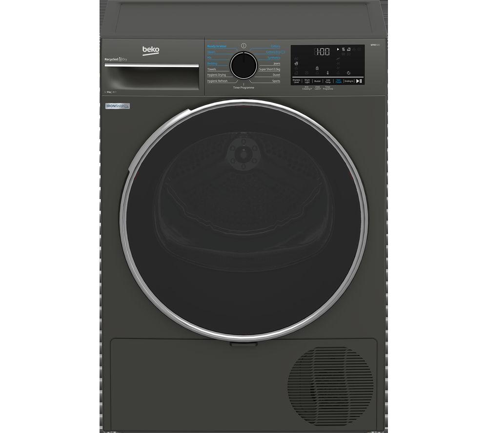 BEKO B5T4923IG 9 kg Heat Pump Tumble Dryer - Graphite, Silver/Grey