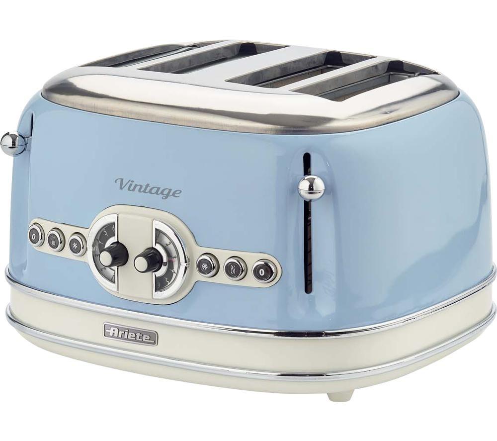 ARIETE Vintage 156 4-Slice Toaster - Blue image number 2 of 4