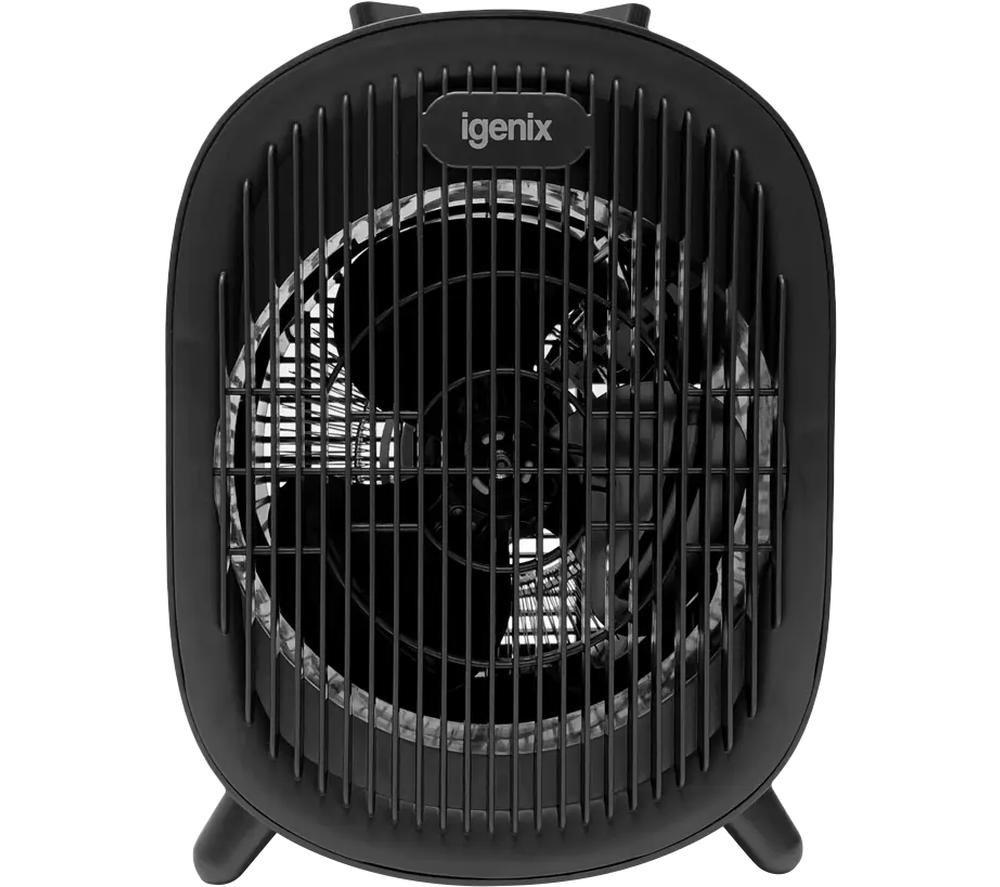 IGENIX IG9022 Portable Hot & Cool Fan Heater - Black, Black