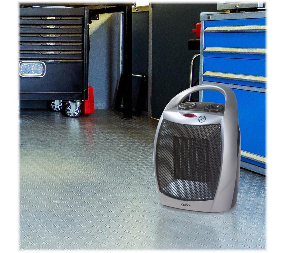 IGENIX IG9030 Portable Hot & Cool Fan Heater - Silver & Black image number 2 of 8