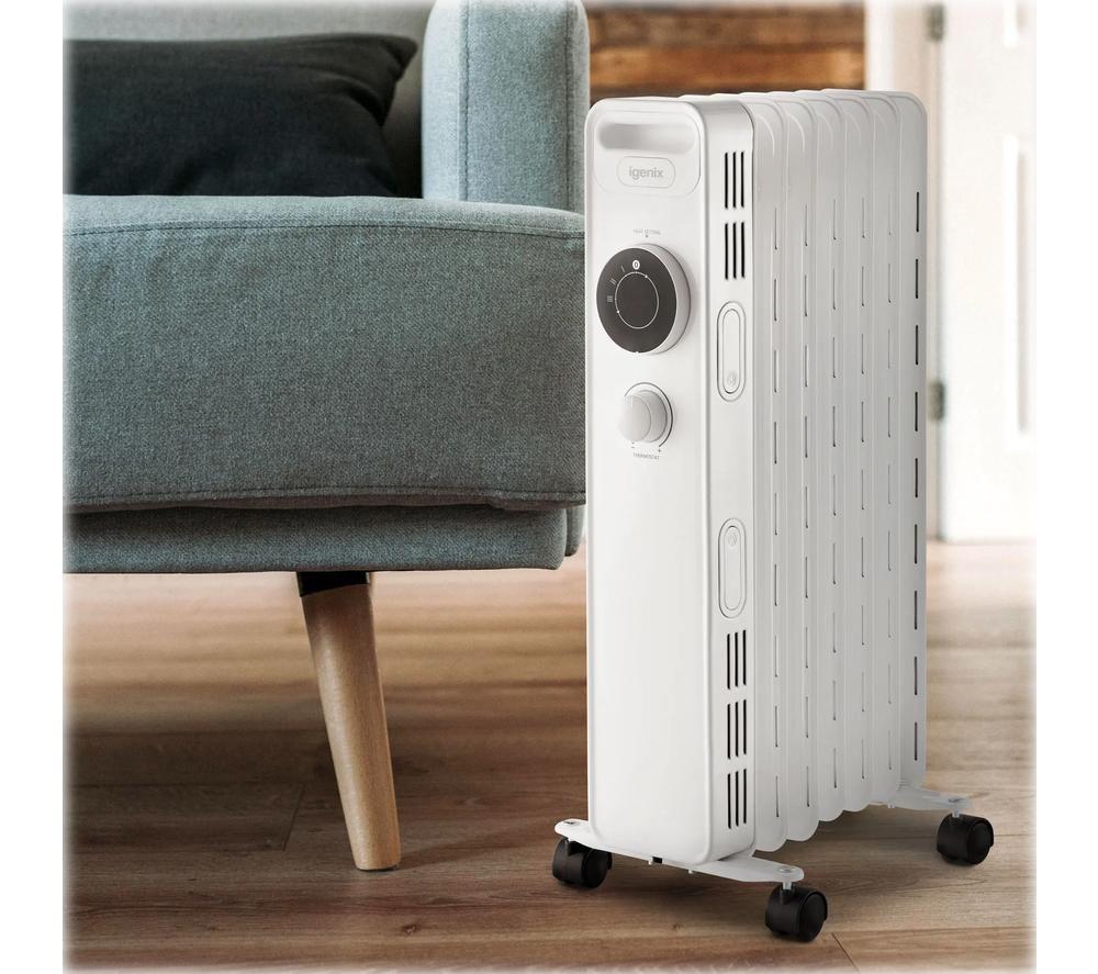 IGENIX IG2615 Portable Oil-Filled Radiator - White image number 3 of 5