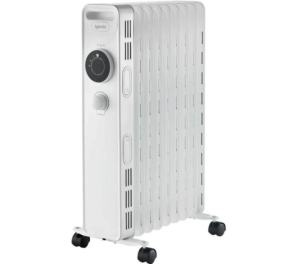 IGENIX IG2620 Portable Oil-Filled Radiator - White