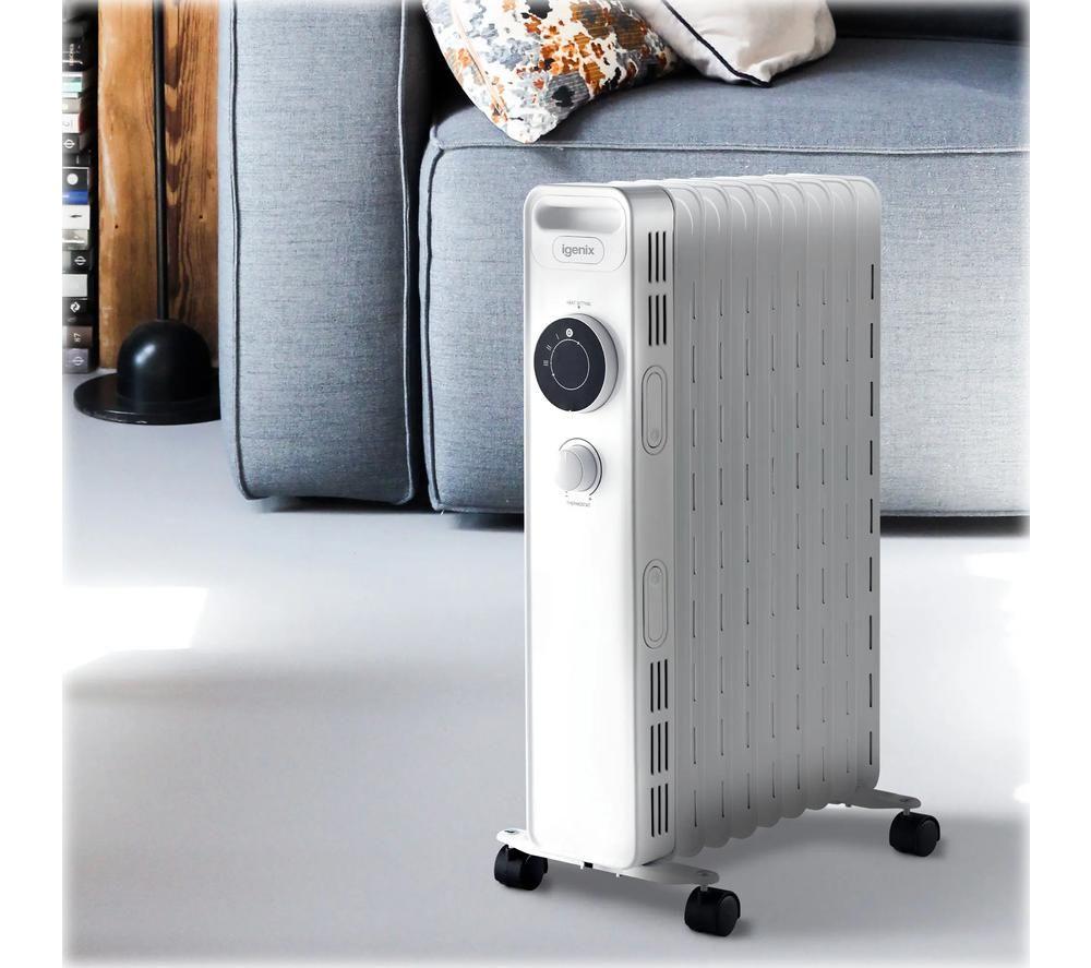 IGENIX IG2620 Portable Oil-Filled Radiator - White image number 3 of 5