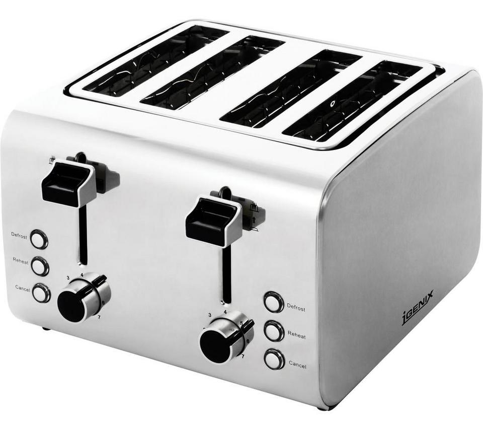 IGENIX IG3204 4-Slice Toaster - Stainless Steel