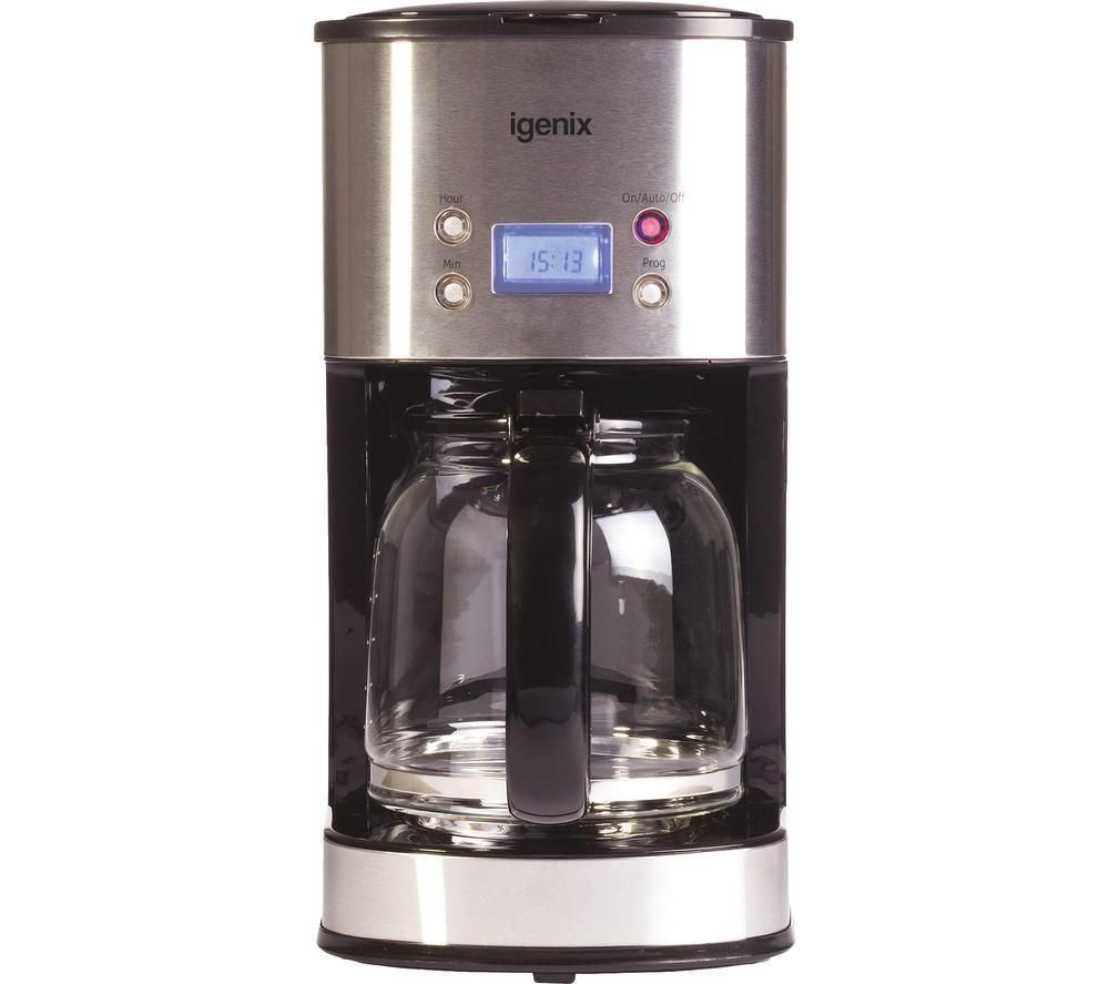 IGENIX IG8250 Filter Coffee Machine - Brushed Steel, Brushed Steel