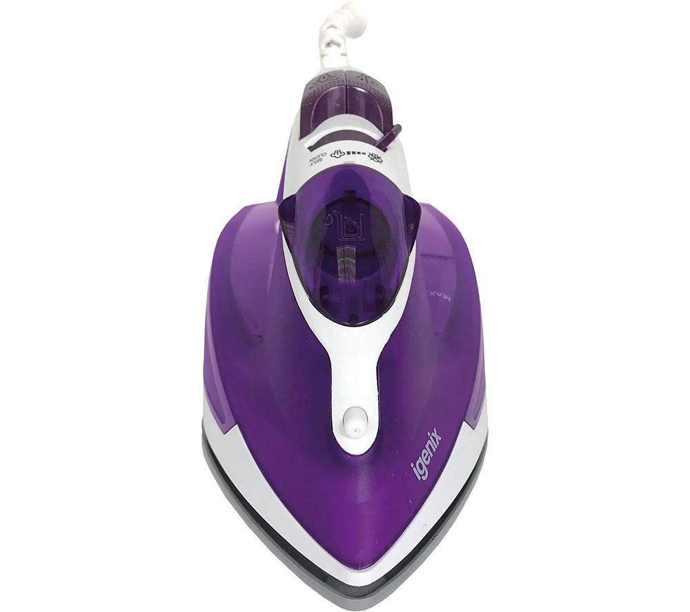 IGENIX PowerSteam IG3122 Steam Iron - White & Purple image number 2 of 4