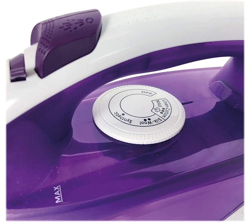 IGENIX PowerSteam IG3122 Steam Iron - White & Purple image number 3 of 4