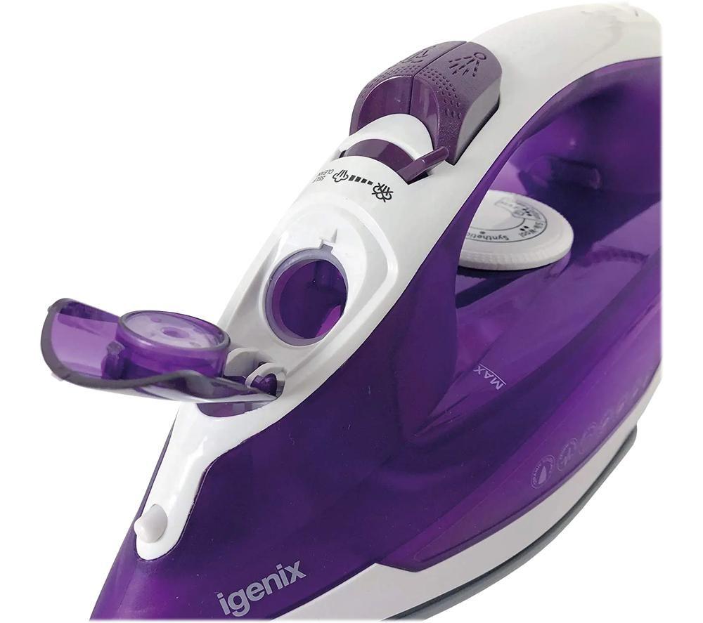 IGENIX PowerSteam IG3122 Steam Iron - White & Purple image number 4 of 4