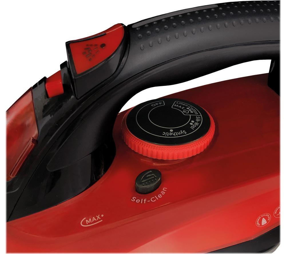 IGENIX PowerSteam Pro IG3126 Steam Iron - Red & Black image number 7 of 8