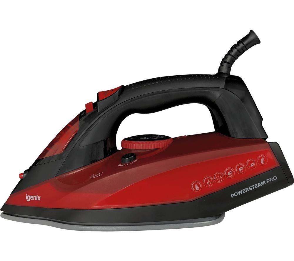 IGENIX PowerSteam Pro IG3126 Steam Iron - Red & Black image number 8 of 8