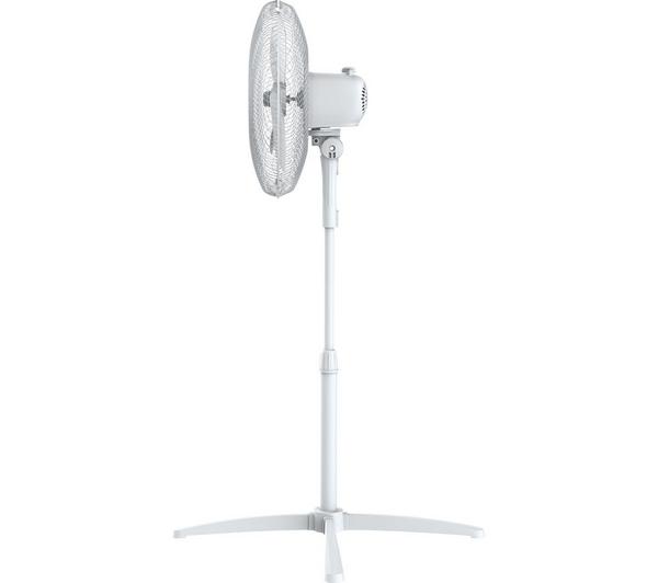 16-Inch White 2 X Igenix DF1655 Pedestal Oscillating 3-Speed Fan with Mesh Safety Grill 40 W 