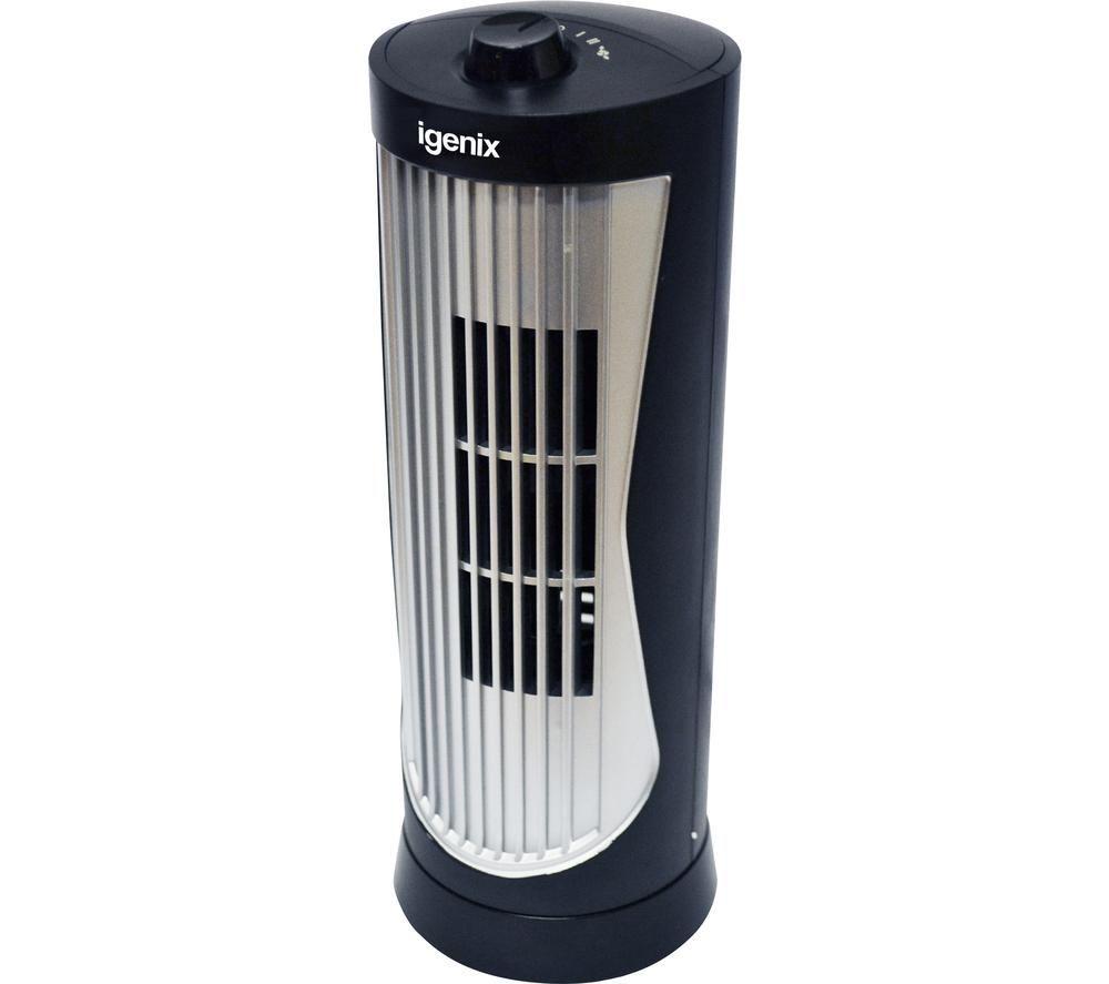 Igenix Df0020 Portable Tower Fan - Black, Black,Silver/Grey