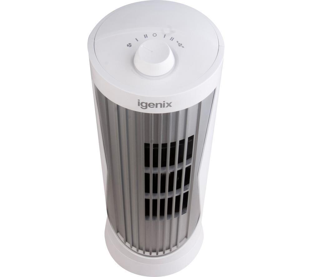IGENIX DF0020WH Portable Tower Fan - White & Silver image number 2 of 5