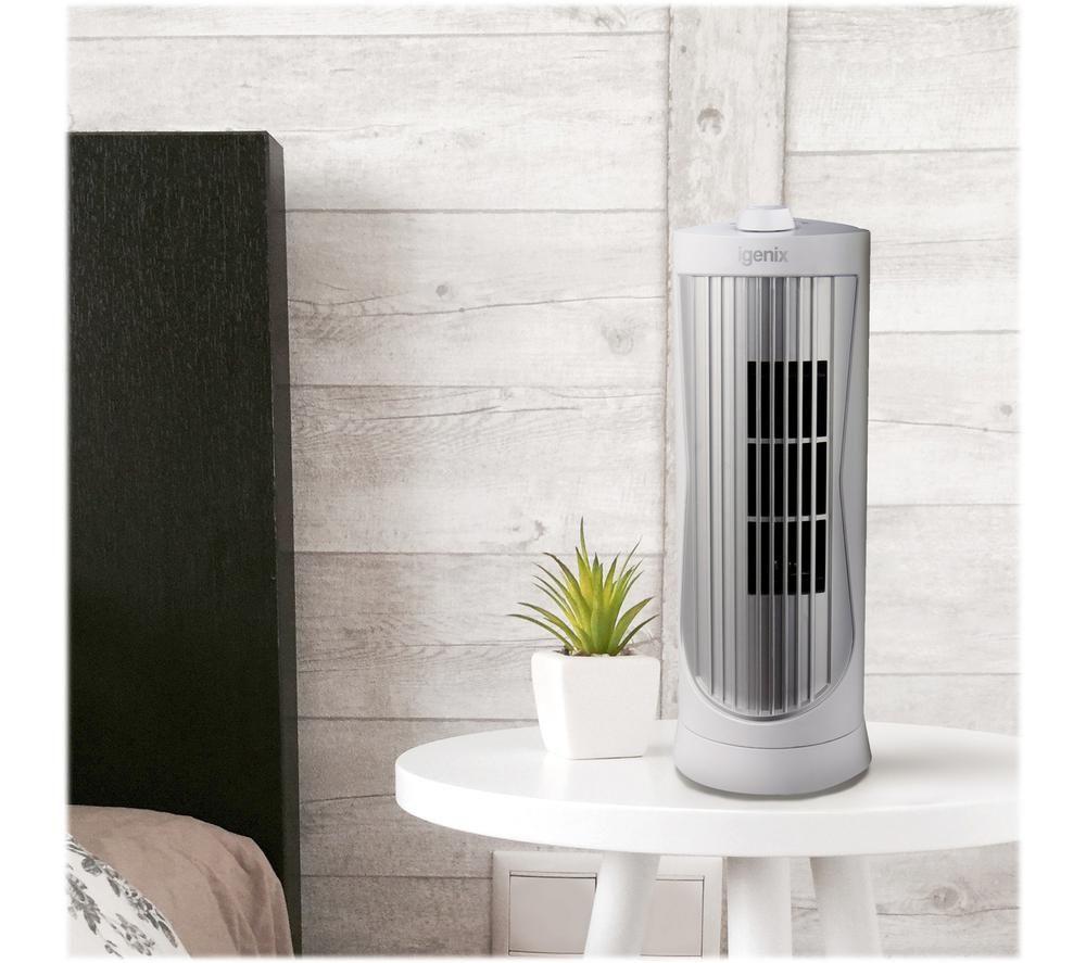 IGENIX DF0020WH Portable Tower Fan - White & Silver image number 3 of 5