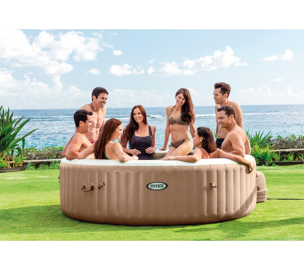 INTEX Pure Spa Bubble Massage Inflatable Hot Tub - 8 people, Khaki image number 3 of 6