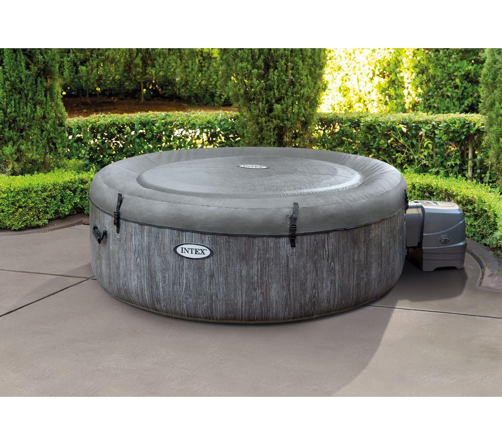 INTEX Pure Spa Greywood Deluxe Inflatable Hot Tub - 4 people, Grey image number 2 of 5