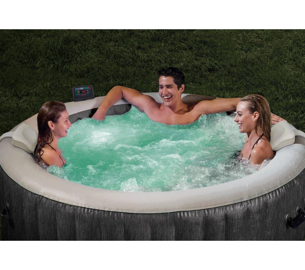 INTEX Pure Spa Greywood Deluxe Inflatable Hot Tub - 4 people, Grey image number 4 of 5